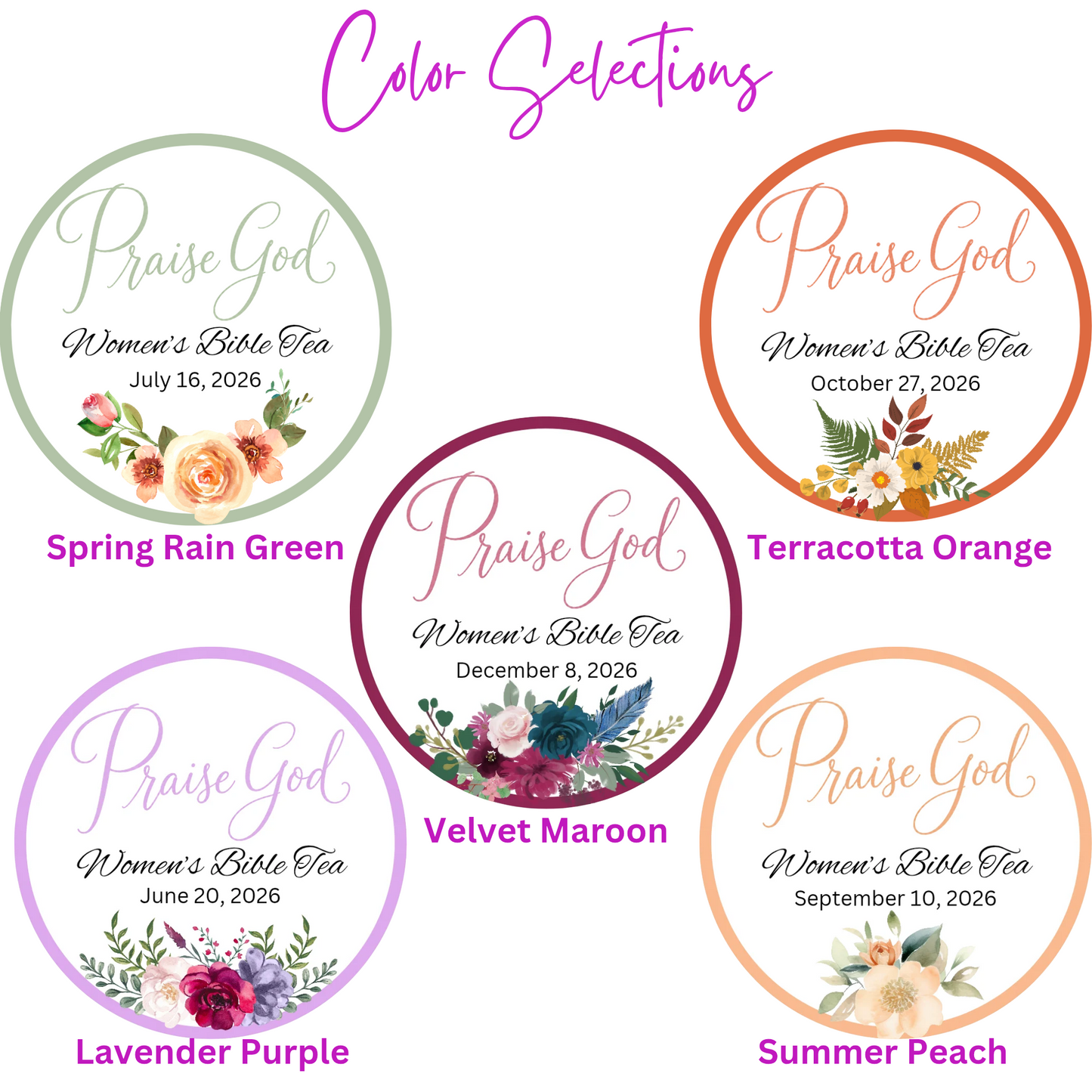 Praise God Floral Bible Tea Party Favors for Women's Ministry and Prayer Breakfast (Set of 20)