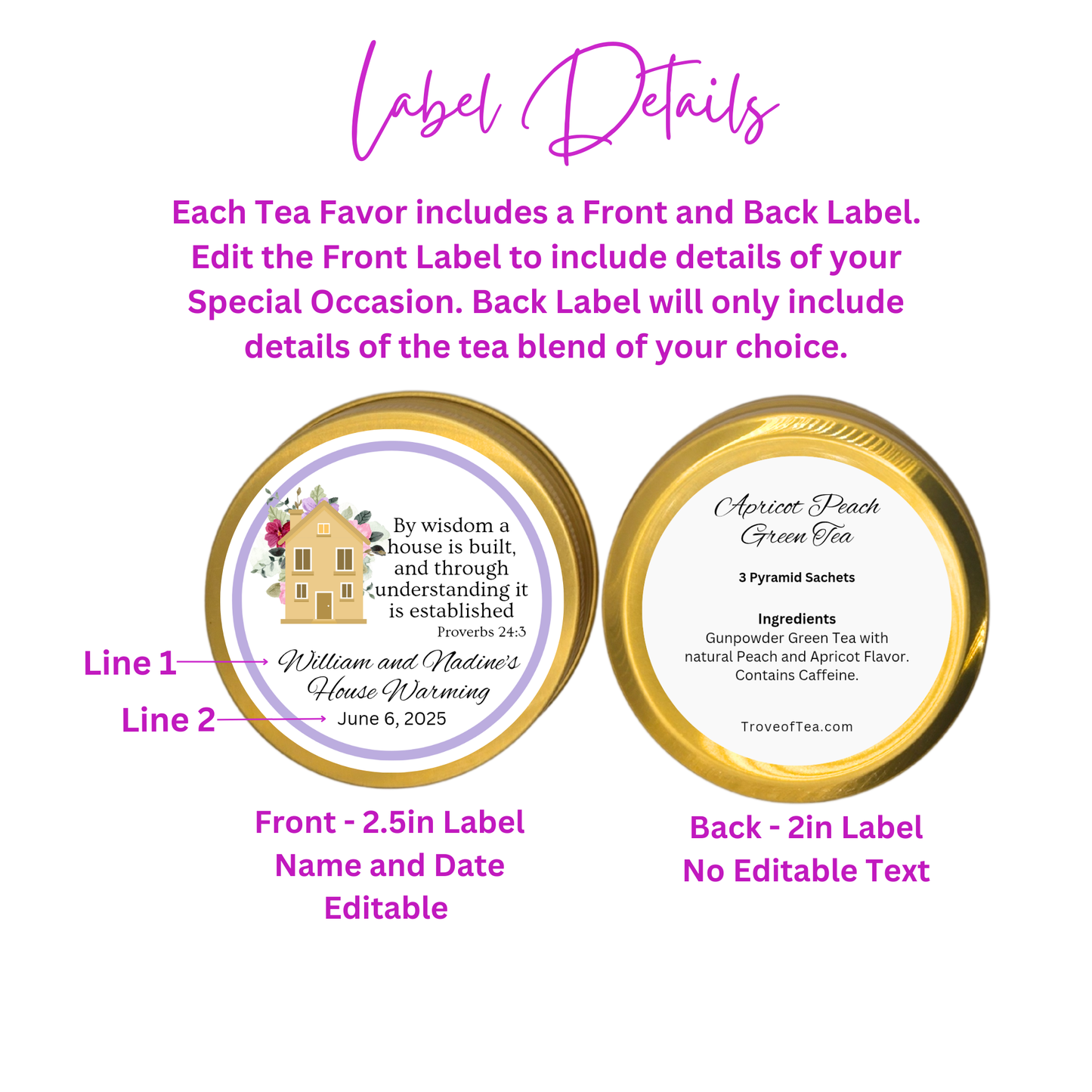 Housewarming Favors with Scripture Tea (Set of 10)