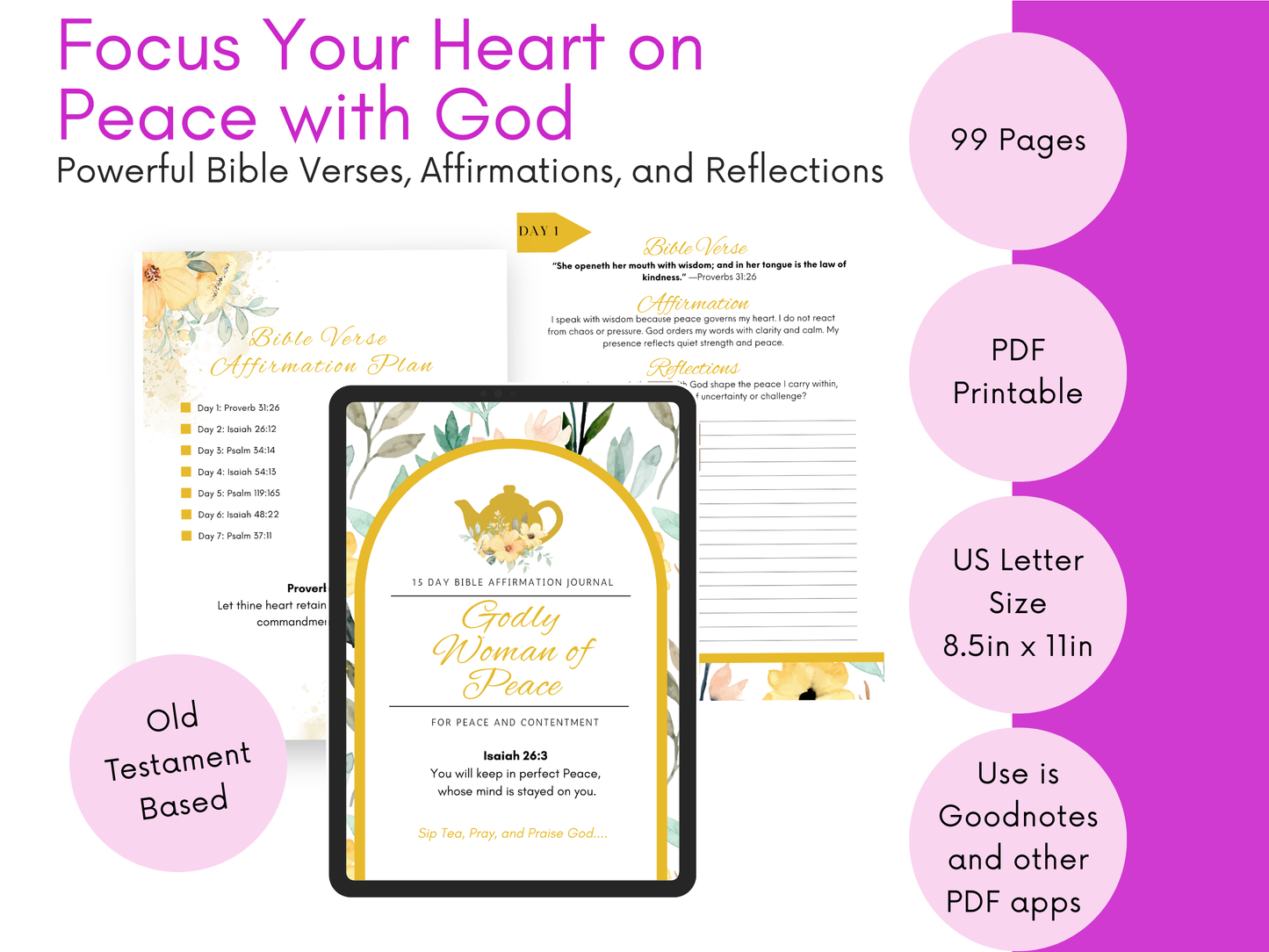 Godly Woman of Peace Green Tea Sampler Gift with Bible Verse Tins of Tea