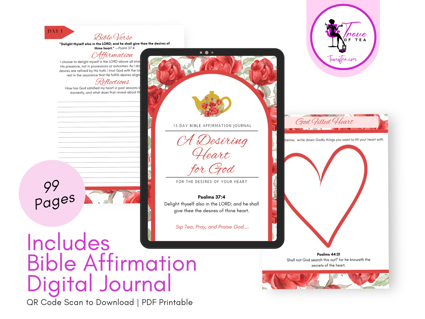 A Desiring Heart for God Bible Verse Tins of Tea Gift Set