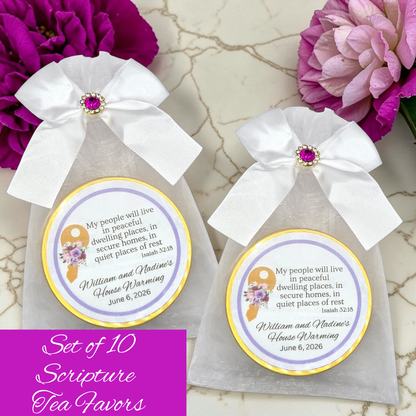 Key House Dedication Tin Tea Party Favors (Set of 10)