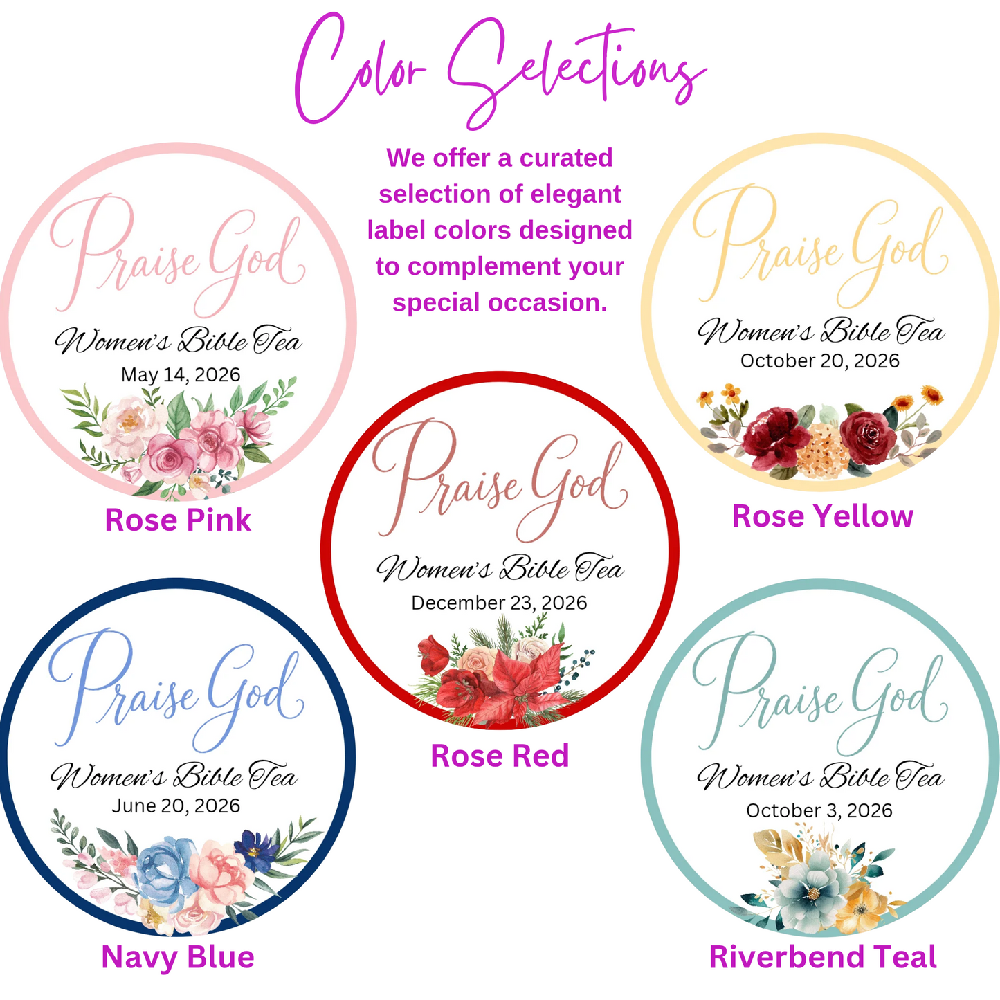 Praise God Floral Bible Tea Party Favors for Women's Ministry and Prayer Breakfast (Set of 20)