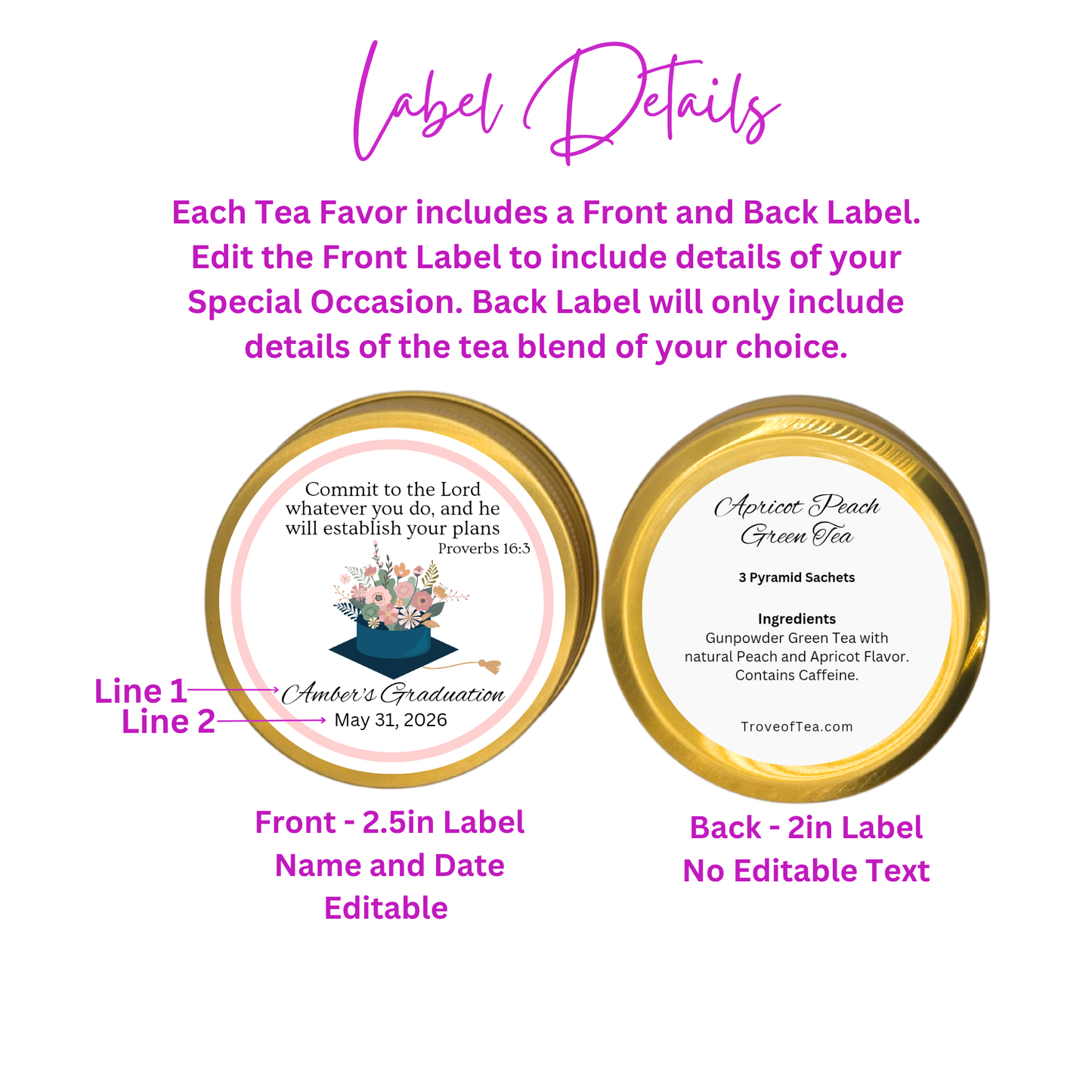 Floral Graduation Party Favor (Set of 10)