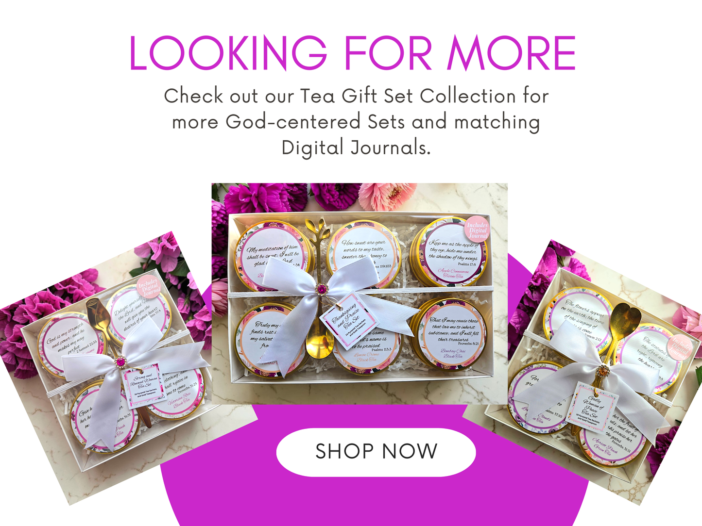 Resting in God Herbal Tea Sampler Gift Set with Scripture Tea Bags