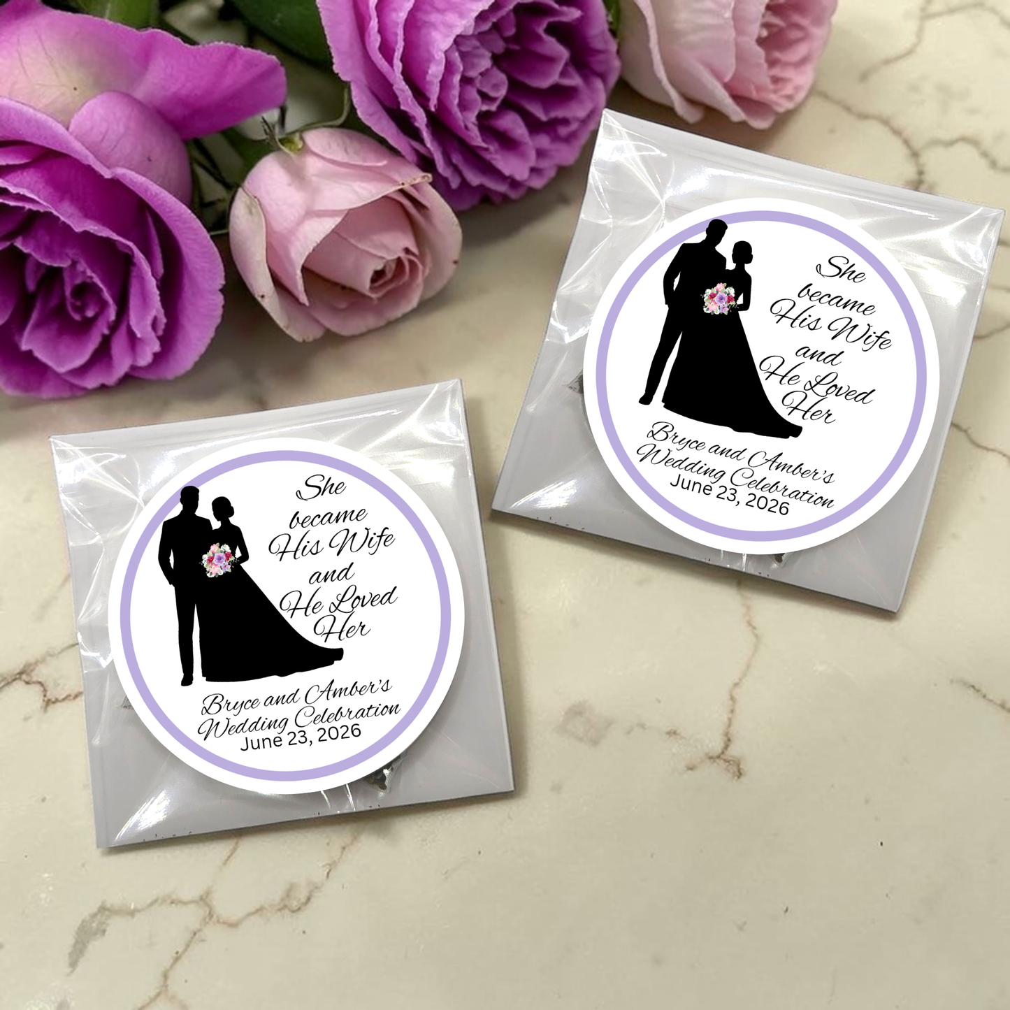 Loved Woman Silhouette Wedding Biblical Tea Bag Favors (Set of 20)