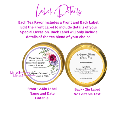 Right Floral Bible Tea Wedding Favors (Set of 10)
