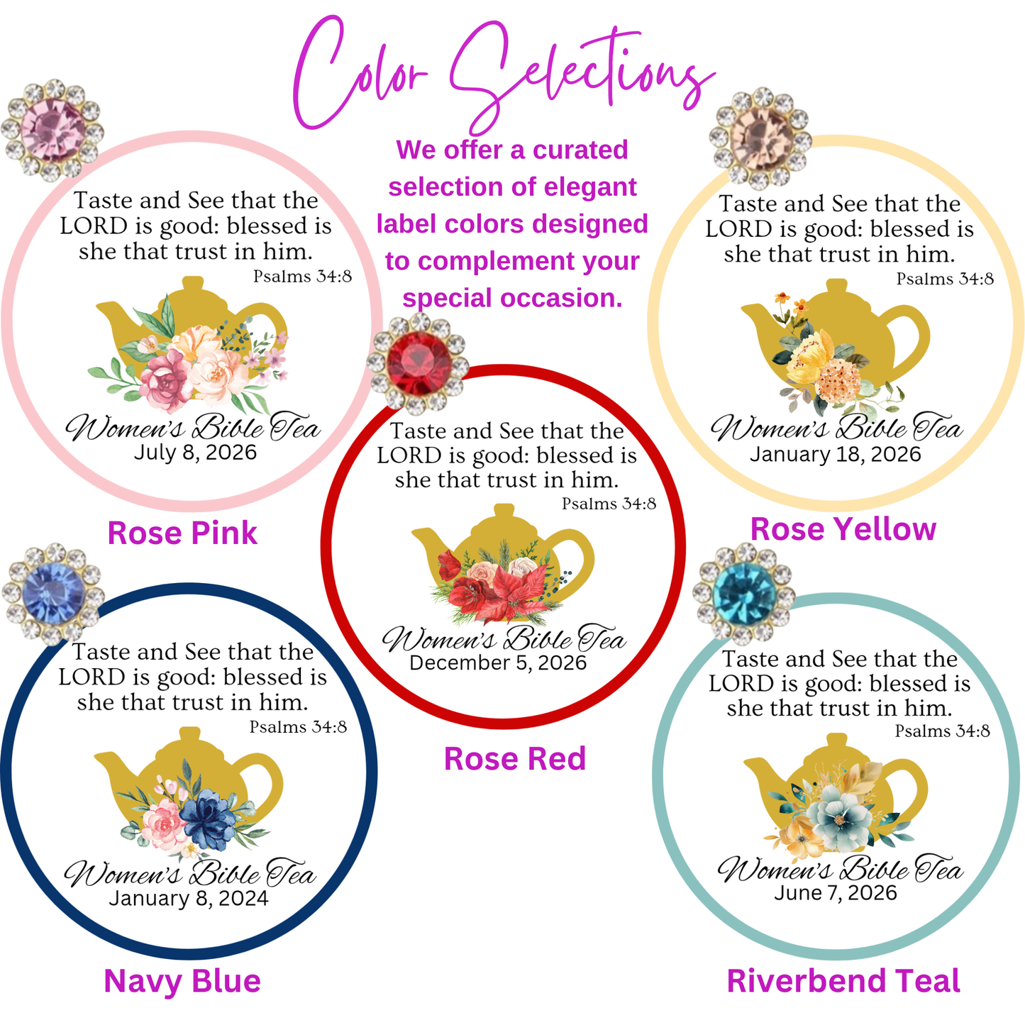 Teapot Scripture Tea Party Favors for Ladies (Set of 10)