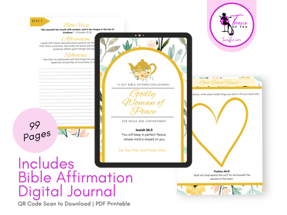 Godly Woman of Peace Green Tea Sampler Gift with Bible Verse Tins of Tea