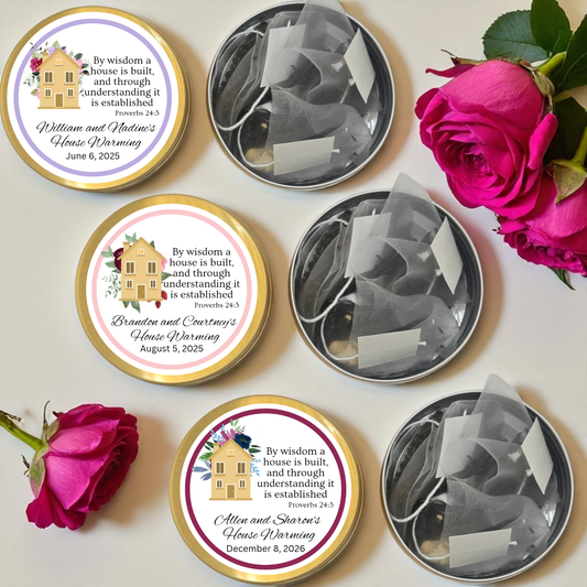 Housewarming Scripture Tin Tea Party Favor (Set of 10)