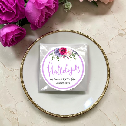Hallelujah Floral Scripture Tea Bags for Women's Conference and Prayer Circle (Set of 20)
