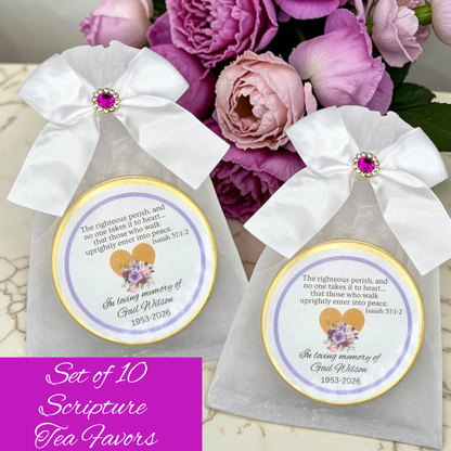 Funeral Favor Bible Verse Tea Tin Favors (Set of 10)