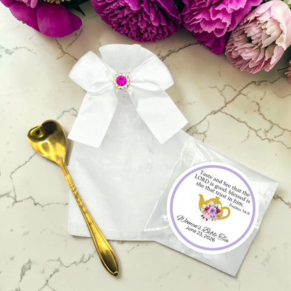 Heart Teaspoon Favors with Scripture Tea Bags (Set of 10)