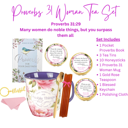 Proverbs 31 Woman  Elevated Tea Set