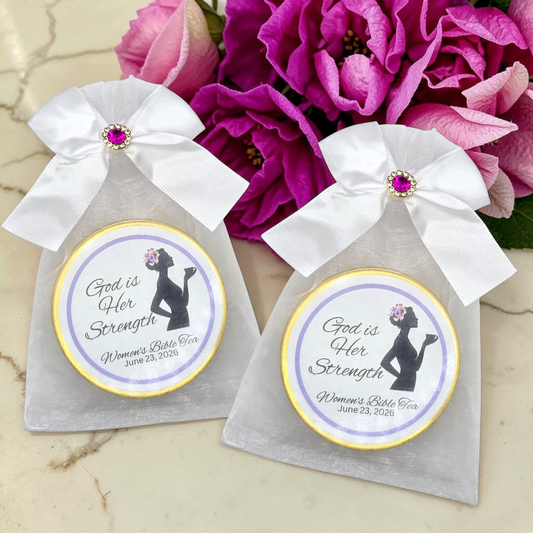 Godly Woman Ladies Prayer Breakfast Biblical Tea Favors in Custom Tea Tins (Set of 10)