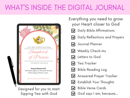 Songbird of Praise Floral Spring Tea Tin Gift Set