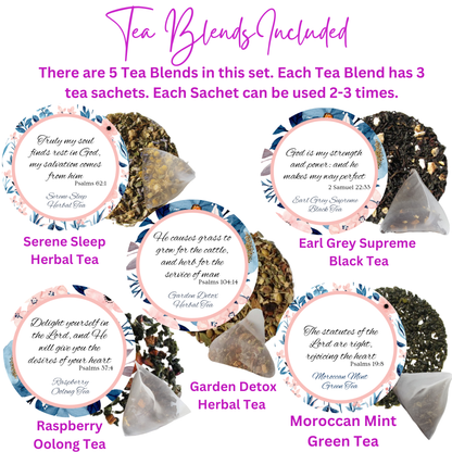 Seek and Find Winter Tea Sampler with Bible Verse Tea Tins