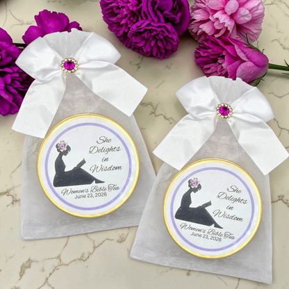 Wise Woman of God Scripture Favors in Custom Tea Tins (Set of 10)