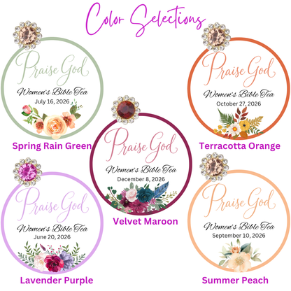 Praise God Floral Bible Verse Tea Favors for Ladies Tea Party and Bible Retreat (Set of 10)