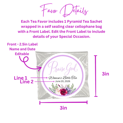Praise God Floral Bible Tea Party Favors for Women's Ministry and Prayer Breakfast (Set of 20)