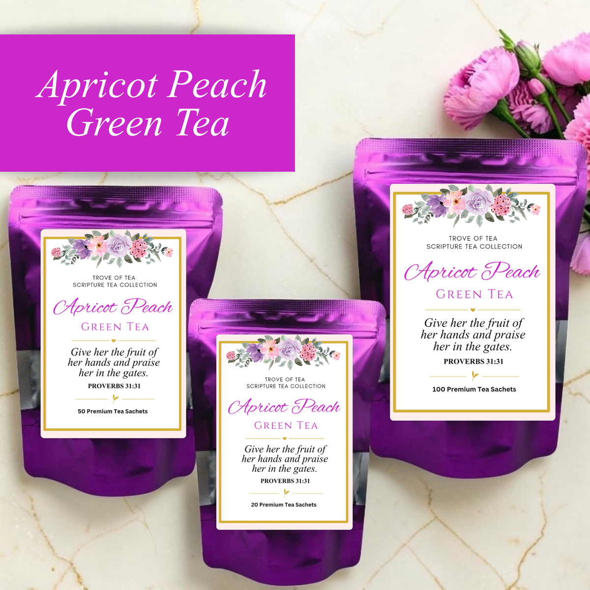 Apricot Peach Green Tea Refill Bags