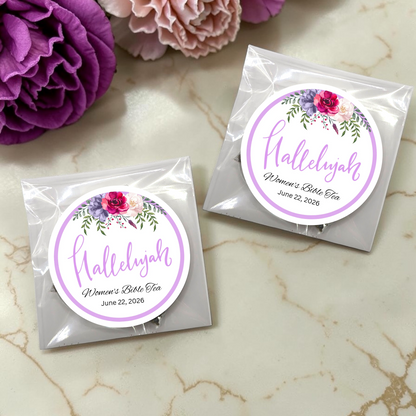 Hallelujah Floral Scripture Tea Bags for Women's Conference and Prayer Circle (Set of 20)