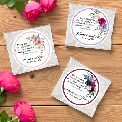 Right Floral Wedding Engagement Scripture Tea Bag Party Favor (Set of 20)