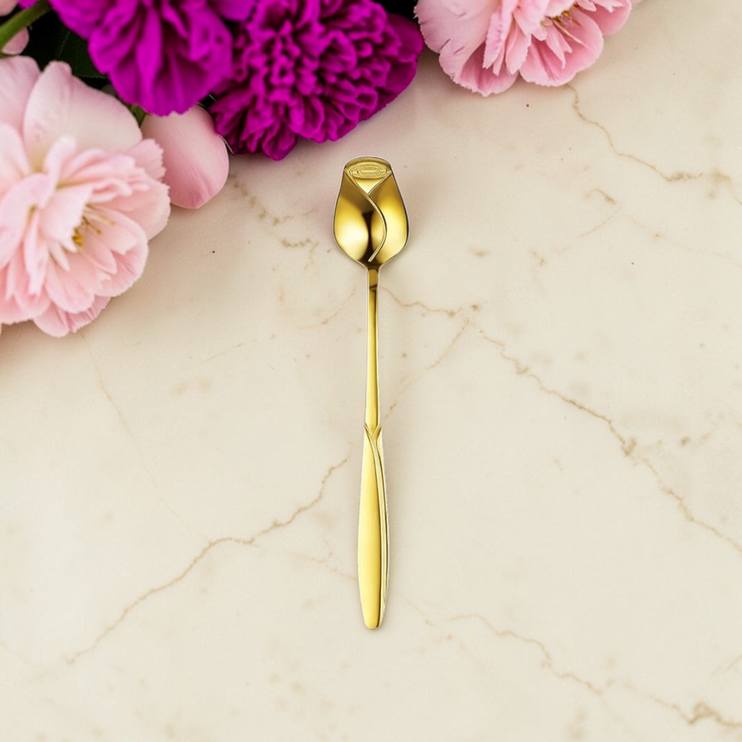 Rose Flower Teaspoon Favors with Scripture Tea (Set of 10)