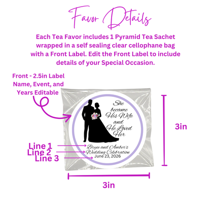 Loved Woman Silhouette Wedding Biblical Tea Bag Favors (Set of 20)