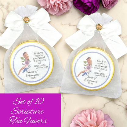 Feast of Trumpets: Personalized Bible and Tea Tin Favors (Set of 10)