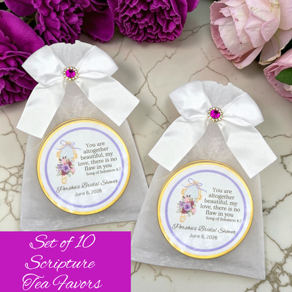 Mirror Bridal Shower Scripture Tea Party Favors (Set of 10)