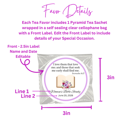 Seek and Find Scripture Tea Bags for Ladies Tea Party (Set of 20)
