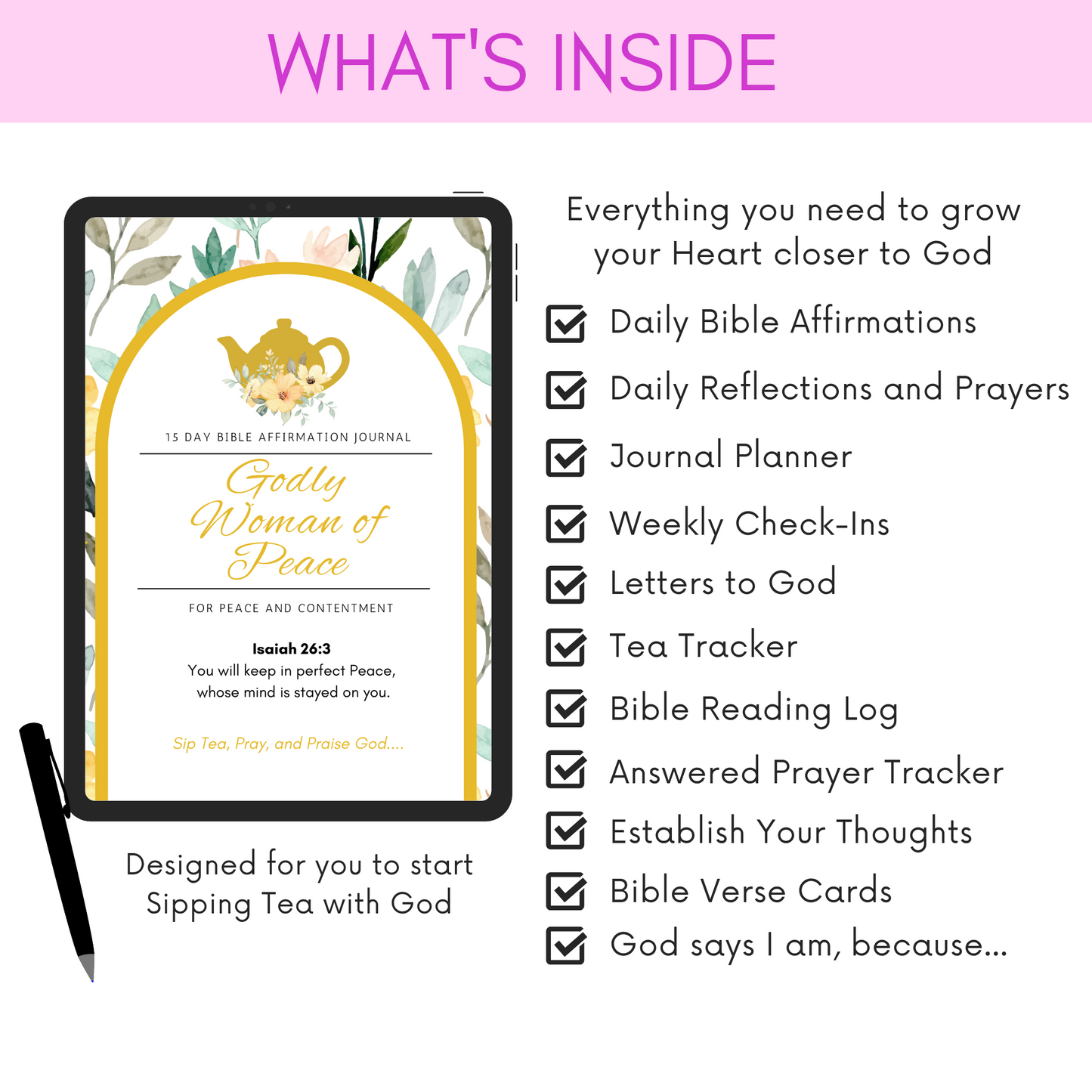 Godly Woman of Peace Self Reflection Journal (Digital Download)