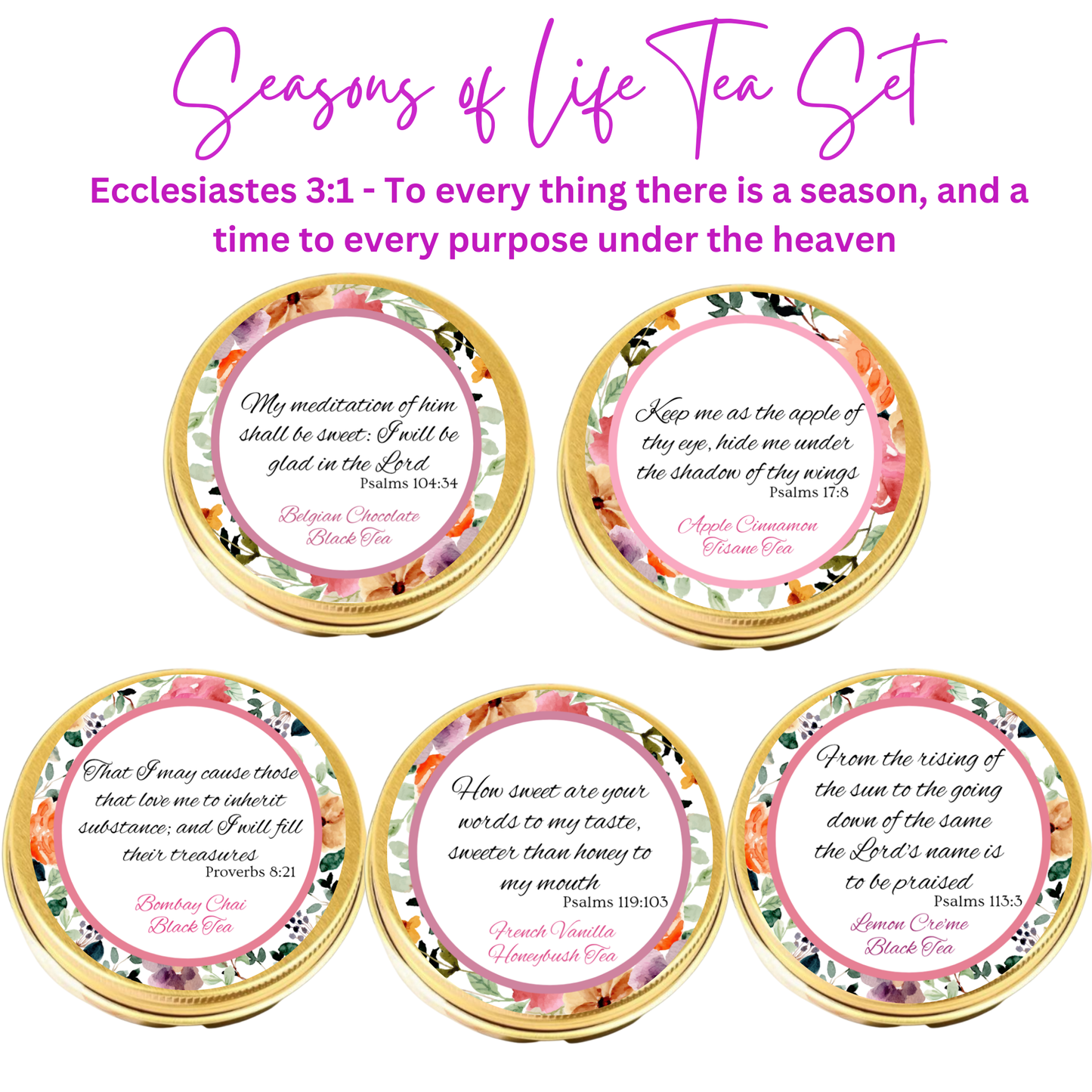 Seasons of Life Fall Tea Sampler with Bible Verse Tin Tea