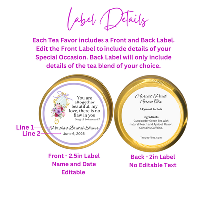 Mirror Bridal Shower Scripture Tea Party Favors (Set of 10)