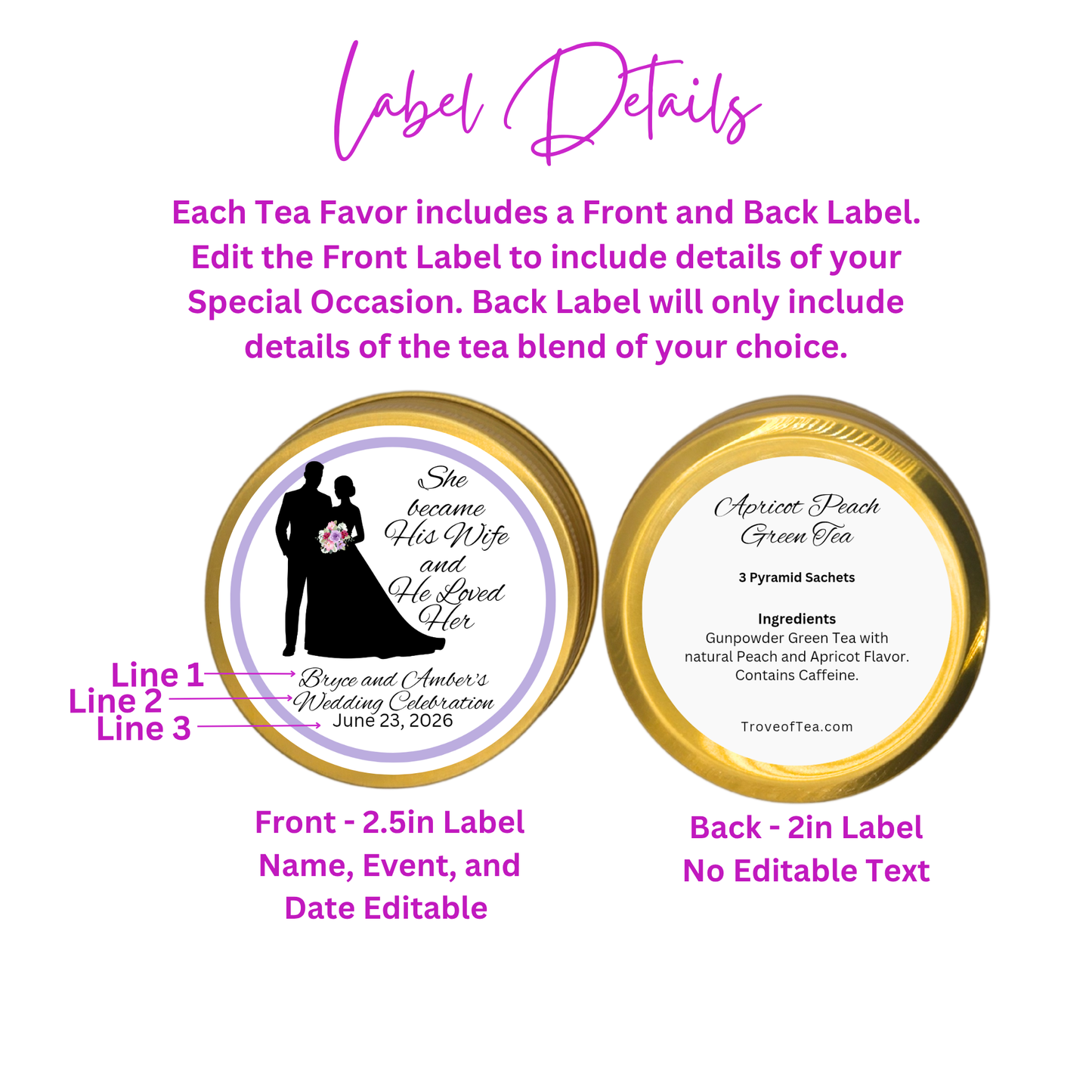 Loved Woman of God Bible Tea  Favors in Personalized Tea Tins (Set of 10)