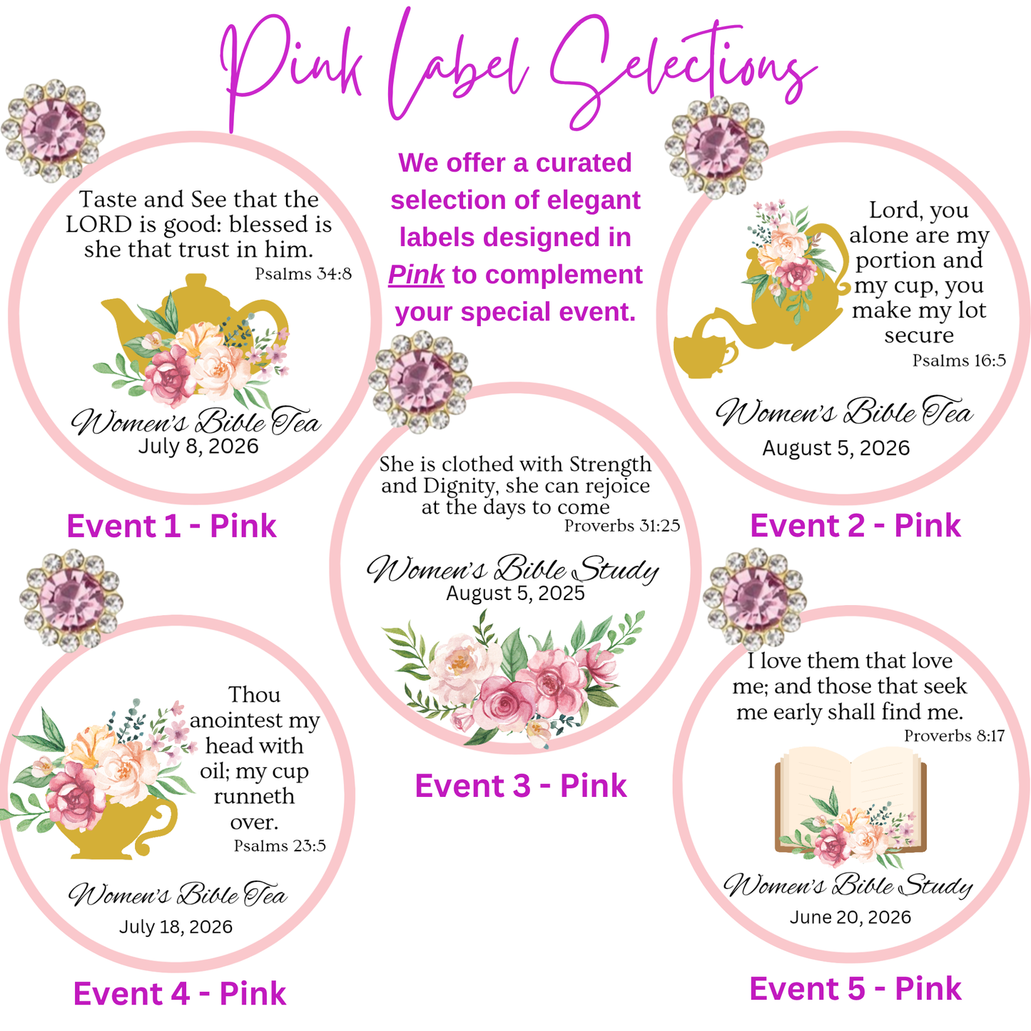 Sakura Flower Teaspoon Favors with Tea and Bible Verses (Set of 8)