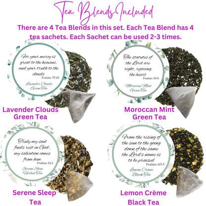 Peace and Stillness Before God Bible Verse Tea Bag Tin Gift Set