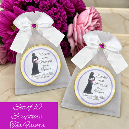Strong Woman of God Bible Tea Party Favors for Prayer Retreat Keepsakes (Set of 10)