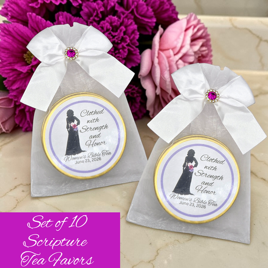 Strong Woman of God Bible Tea Party Favors for Prayer Retreat Keepsakes (Set of 10)