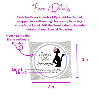 Godly Woman Silhouette Spiritual Tea Bag Favors (Set of 20)