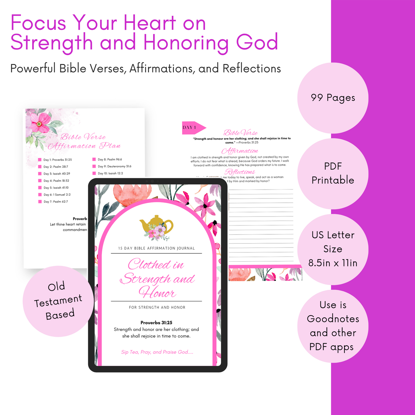 Clothed in Strength and Honor Daily Reflection Journal (Digital Download)
