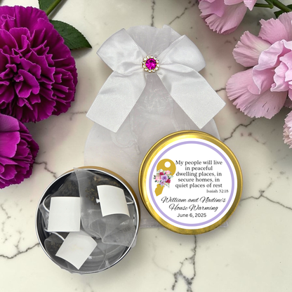 Key House Dedication Tin Tea Party Favors (Set of 10)