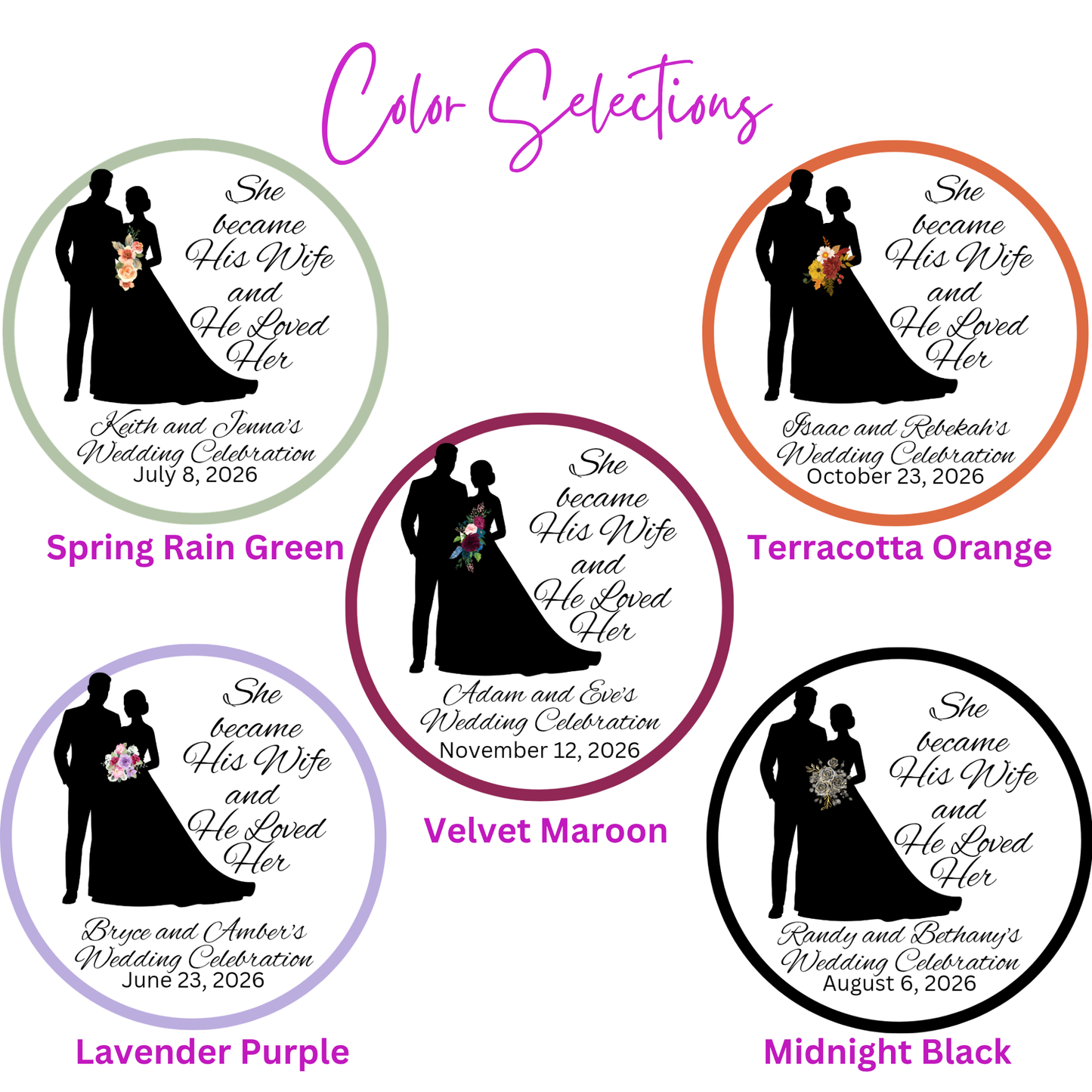 Loved Woman Silhouette Wedding Biblical Tea Bag Favors (Set of 20)