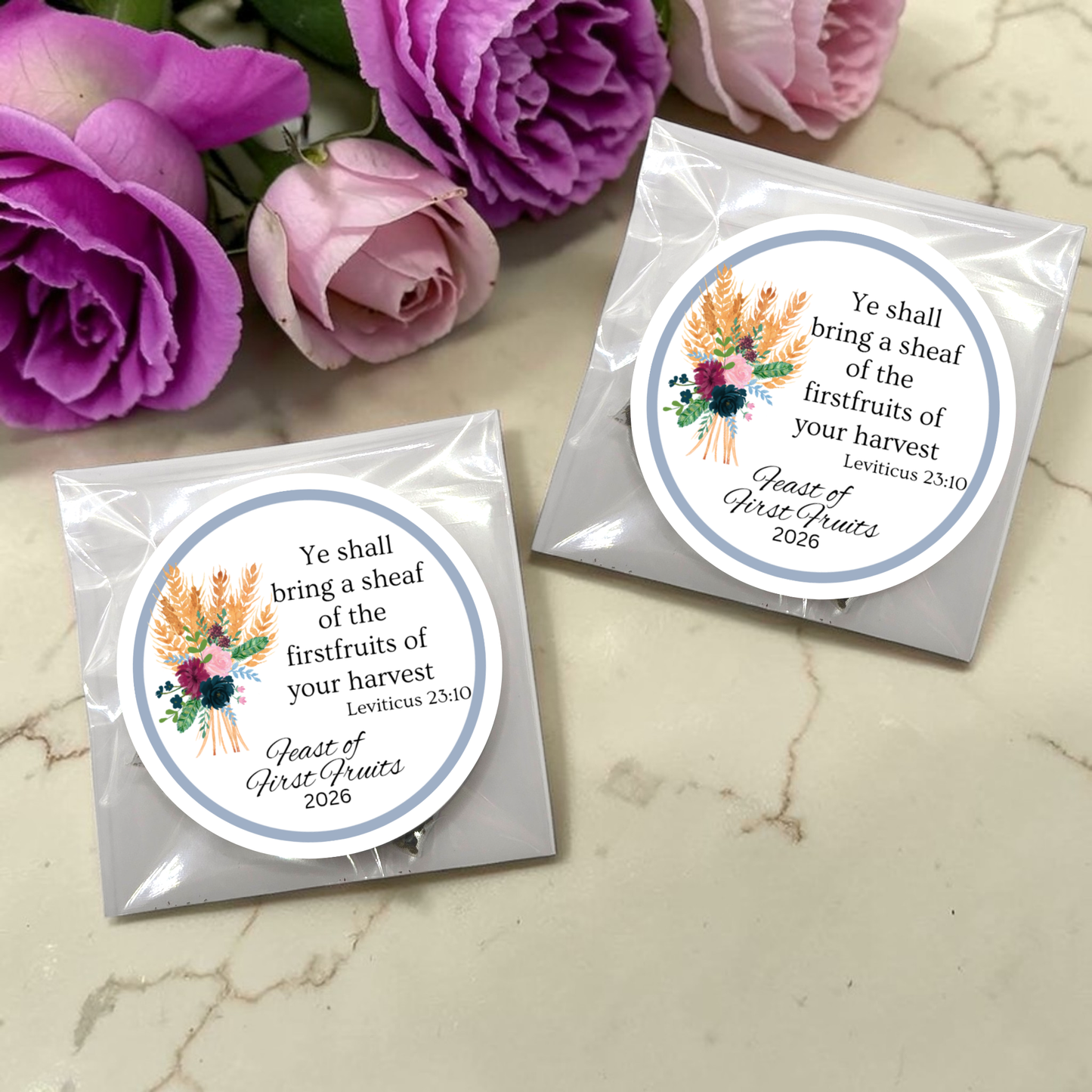 Feast of First Fruits: Bible Tea Party Favors in Scripture Tea Bags (Set of 20)