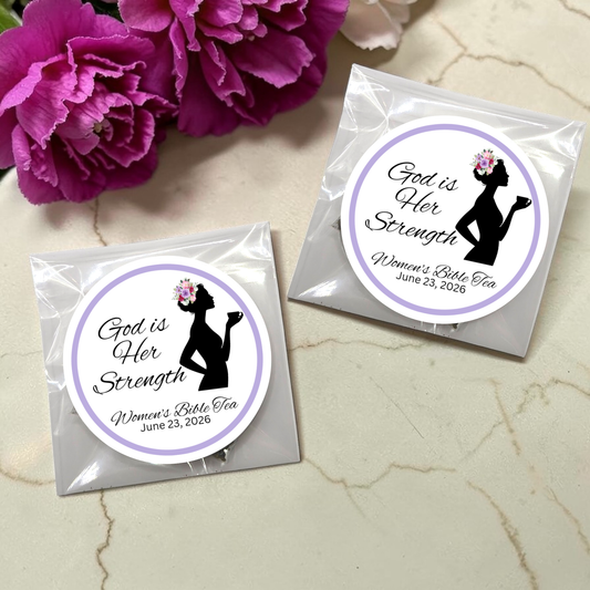 Godly Woman Silhouette Spiritual Tea Bag Favors (Set of 20)