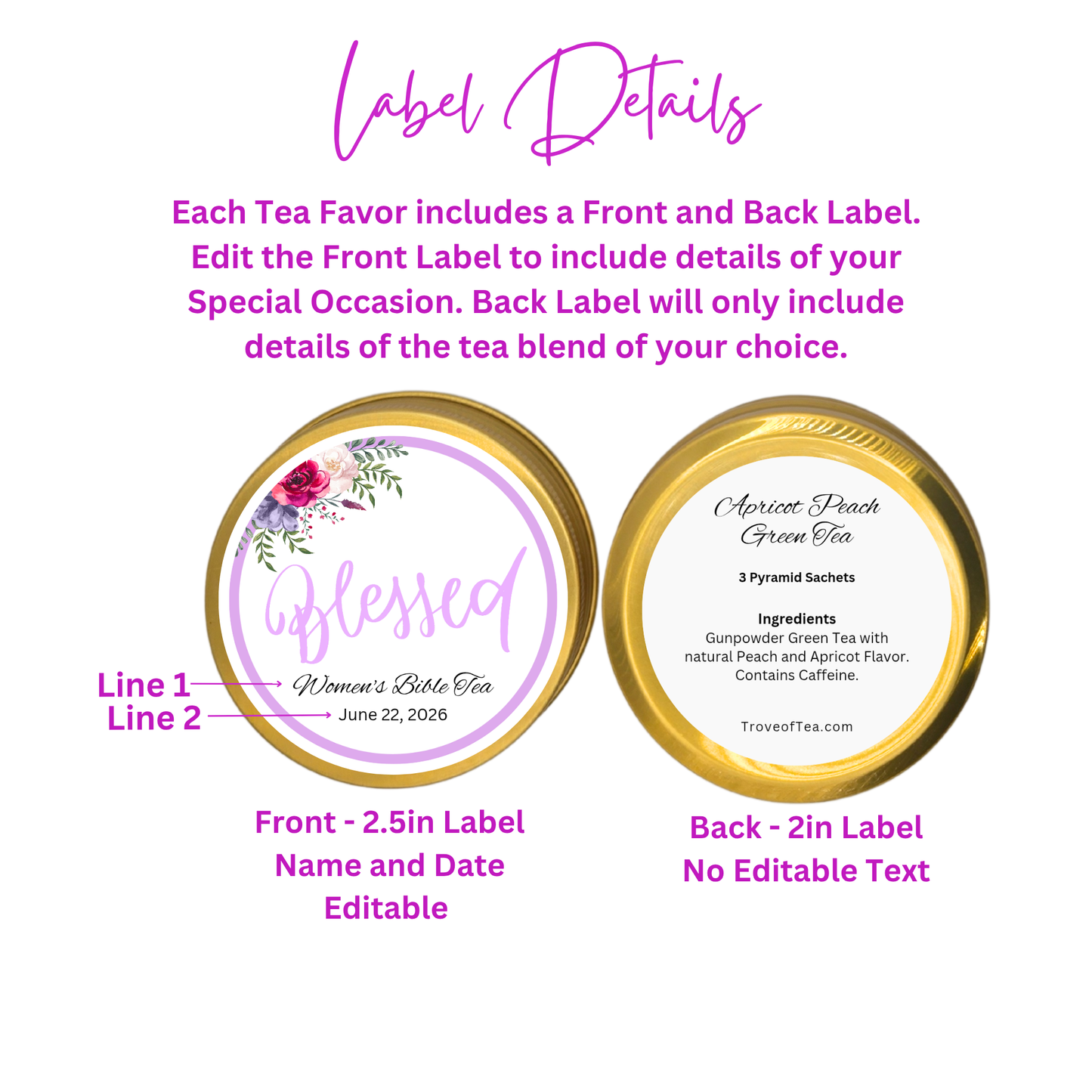 Blessed Bible Tea Party Favors for Prayer Circle and Women's Conference (Set of 10)