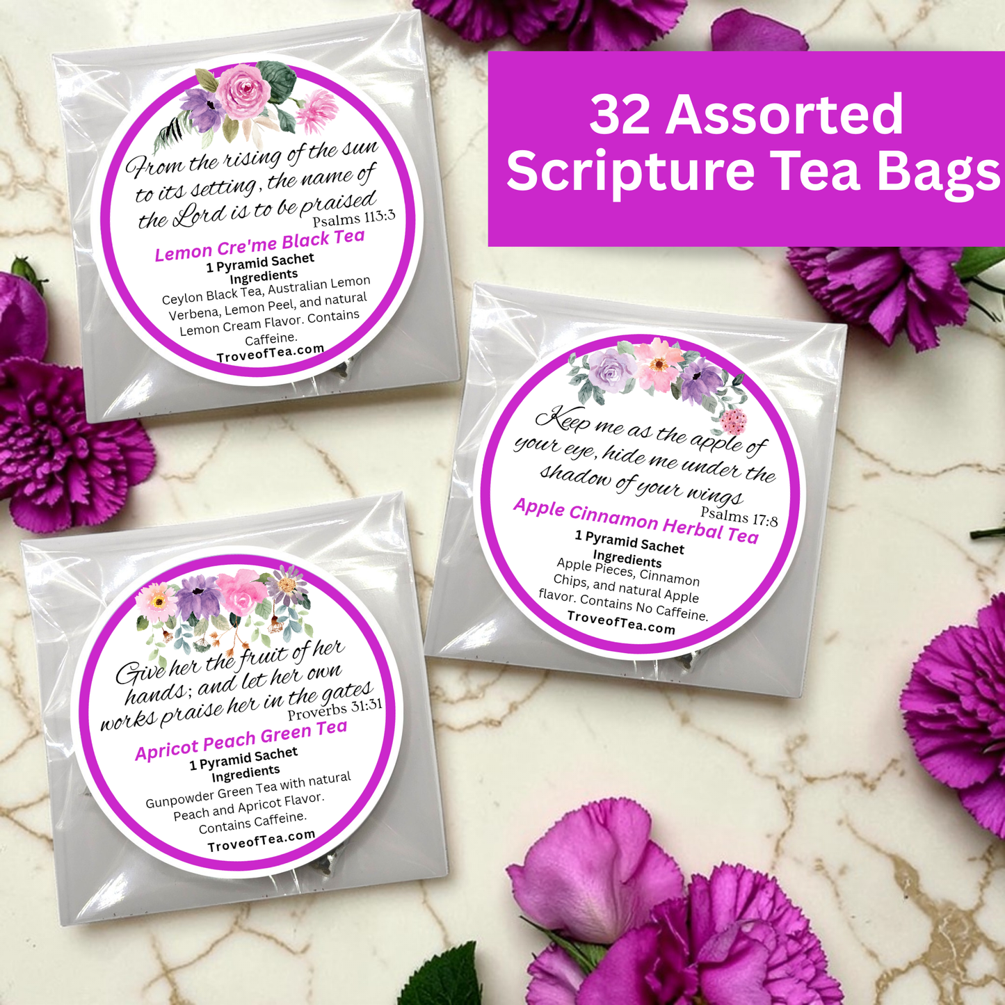 Taste and See Bible Tea Party Kit with Bible Verse Tea (32 Count)