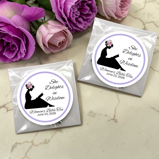 Wise Woman of God Silhouette Bible Tea Favors (Set of 20)