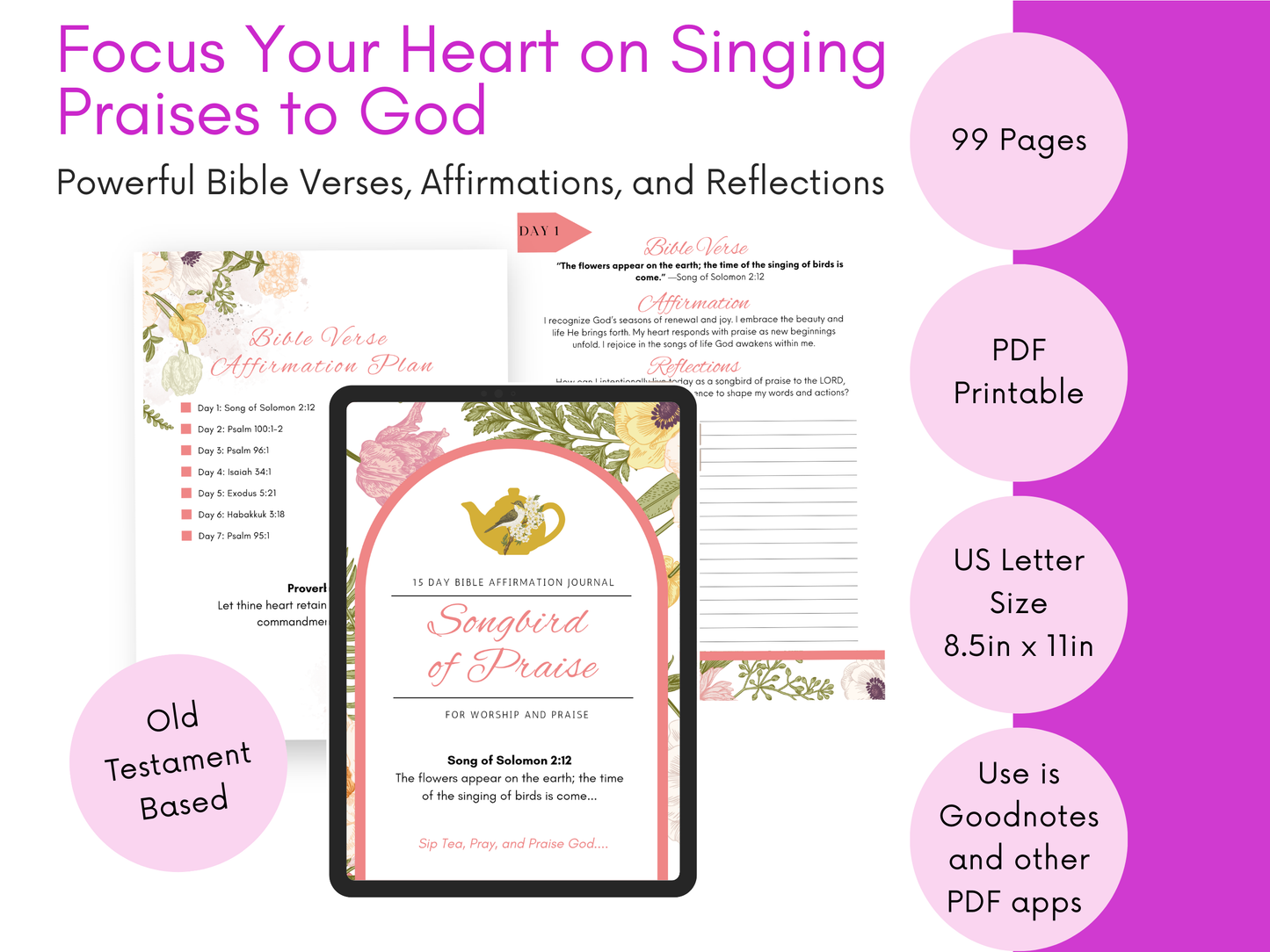 Songbird of Praise Floral Spring Tea Tin Gift Set