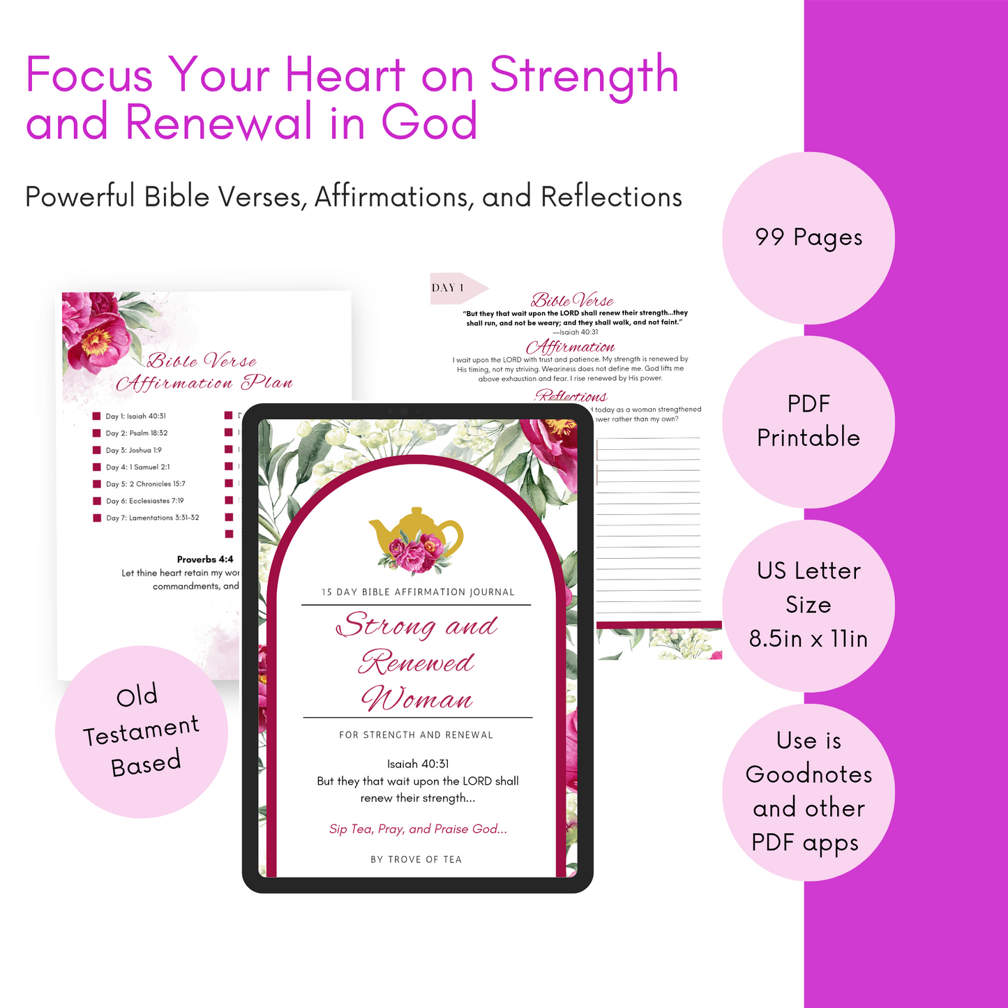 Strong and Renewed Woman Guided Prayer Journal (Digital Download)
